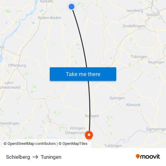 Schielberg to Tuningen map