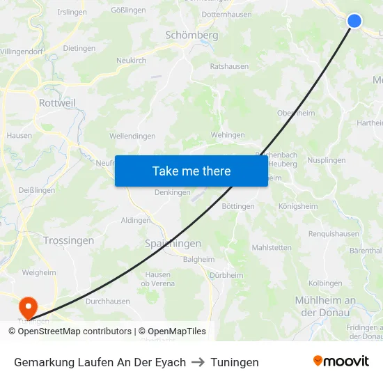 Gemarkung Laufen An Der Eyach to Tuningen map