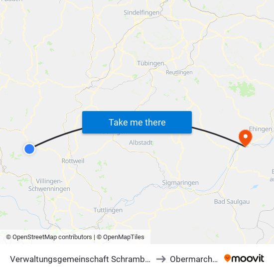 Verwaltungsgemeinschaft Schramberg to Obermarchtal map