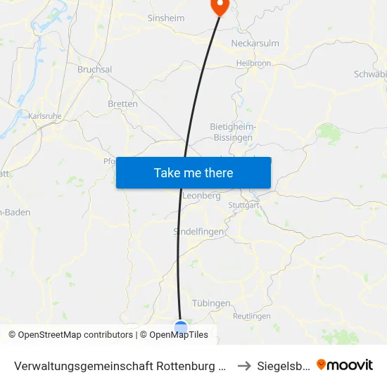 Verwaltungsgemeinschaft Rottenburg am Neckar to Siegelsbach map