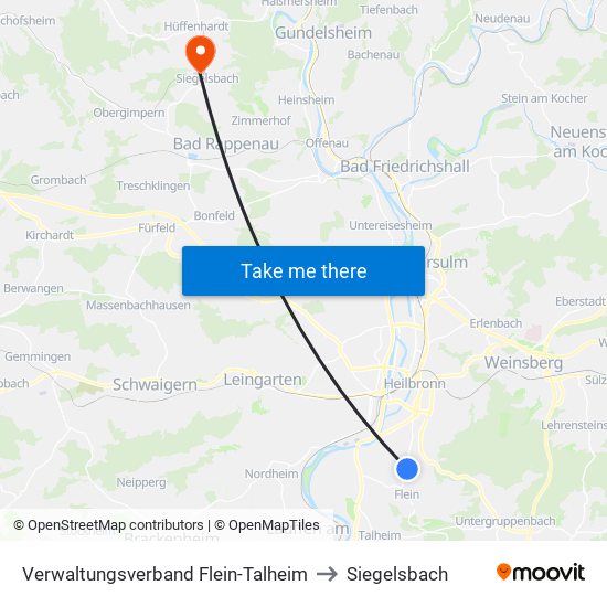 Verwaltungsverband Flein-Talheim to Siegelsbach map