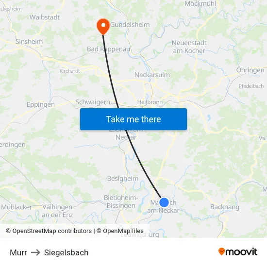 Murr to Siegelsbach map