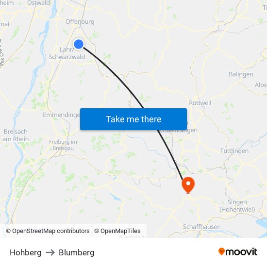 Hohberg to Blumberg map