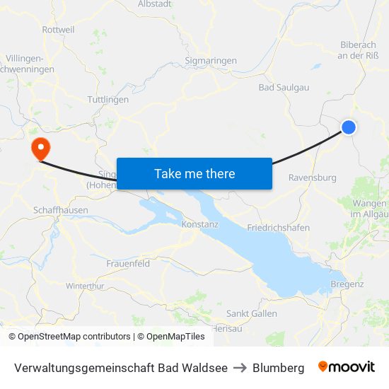 Verwaltungsgemeinschaft Bad Waldsee to Blumberg map