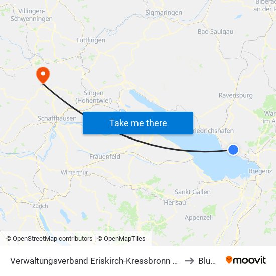 Verwaltungsverband Eriskirch-Kressbronn am Bodensee-Langenargen to Blumberg map