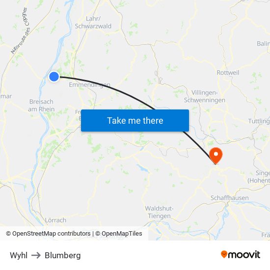 Wyhl to Blumberg map