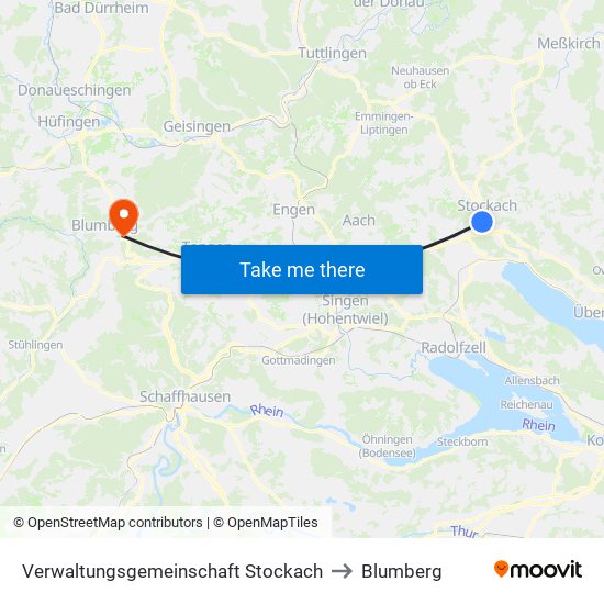 Verwaltungsgemeinschaft Stockach to Blumberg map