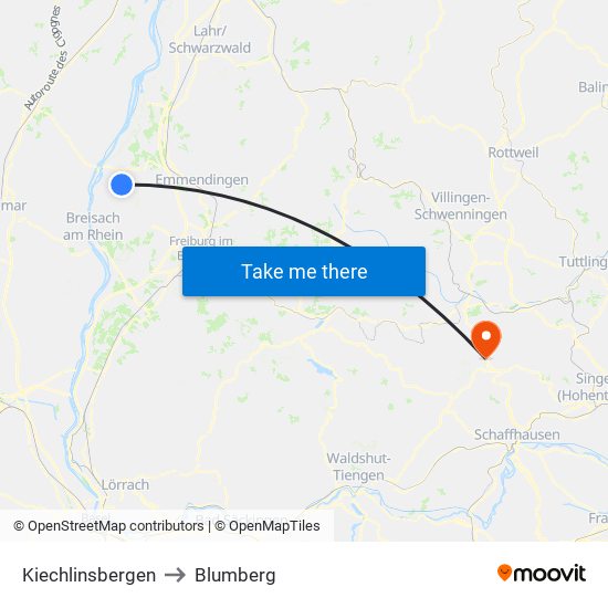 Kiechlinsbergen to Blumberg map