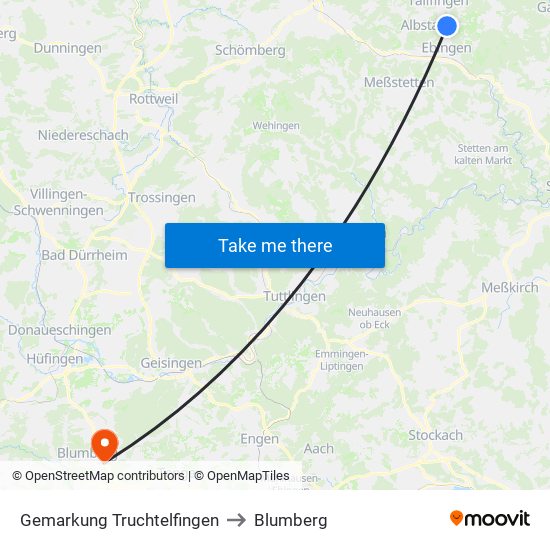 Gemarkung Truchtelfingen to Blumberg map