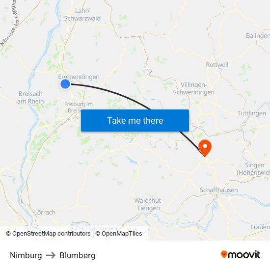 Nimburg to Blumberg map