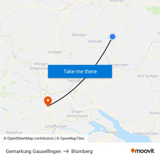 Gemarkung Gauselfingen to Blumberg map