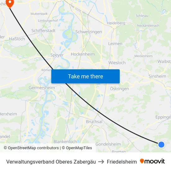 Verwaltungsverband Oberes Zabergäu to Friedelsheim map