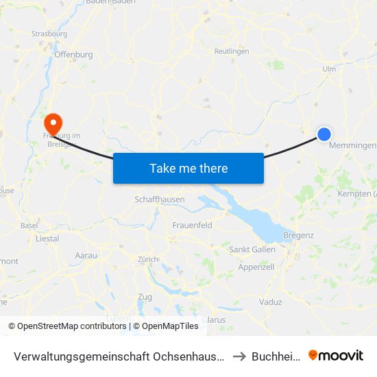 Verwaltungsgemeinschaft Ochsenhausen to Buchheim map