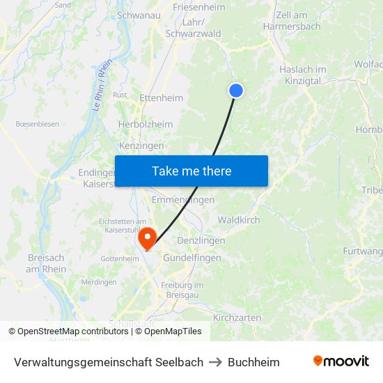 Verwaltungsgemeinschaft Seelbach to Buchheim map