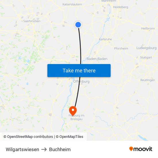 Wilgartswiesen to Buchheim map