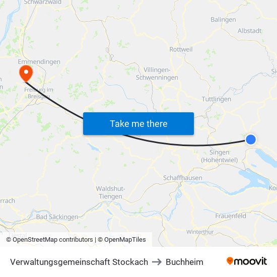 Verwaltungsgemeinschaft Stockach to Buchheim map