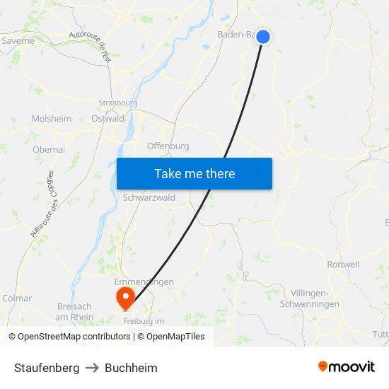 Staufenberg to Buchheim map