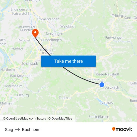 Saig to Buchheim map