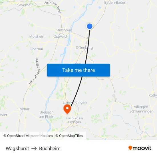 Wagshurst to Buchheim map