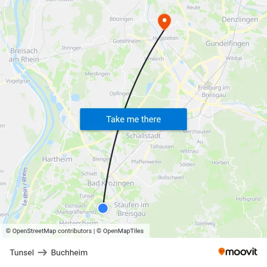 Tunsel to Buchheim map