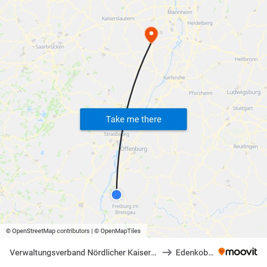 Verwaltungsverband Nördlicher Kaiserstuhl to Edenkoben map