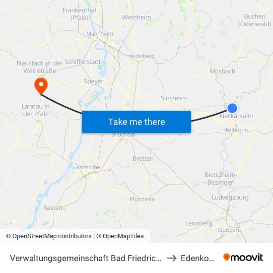Verwaltungsgemeinschaft Bad Friedrichshall to Edenkoben map