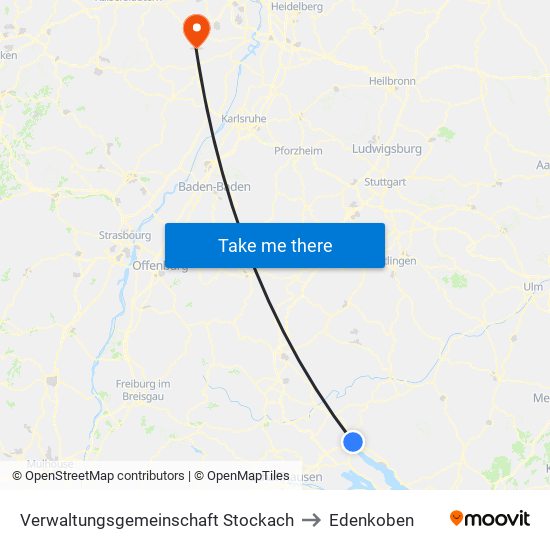 Verwaltungsgemeinschaft Stockach to Edenkoben map