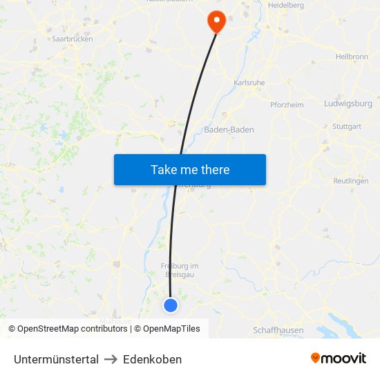 Untermünstertal to Edenkoben map