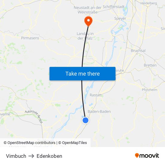 Vimbuch to Edenkoben map