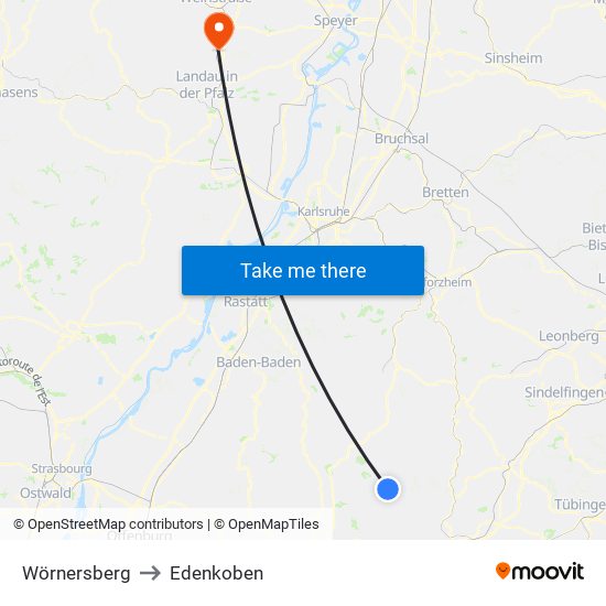 Wörnersberg to Edenkoben map