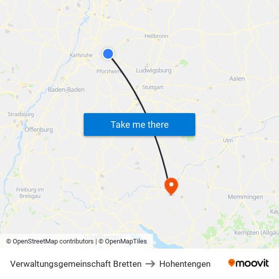 Verwaltungsgemeinschaft Bretten to Hohentengen map