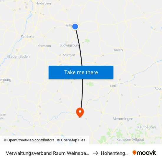 Verwaltungsverband Raum Weinsberg to Hohentengen map