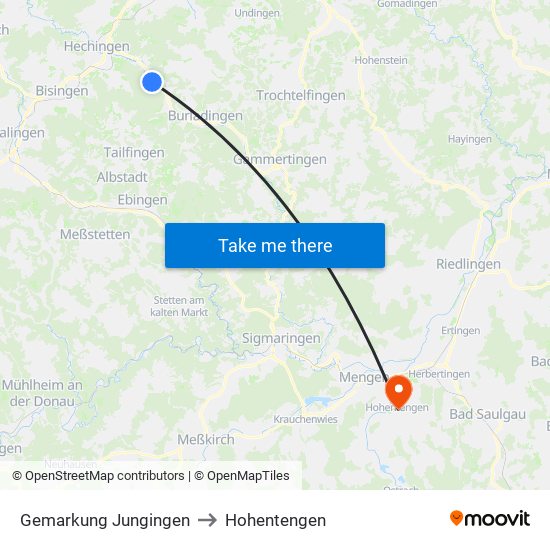 Gemarkung Jungingen to Hohentengen map