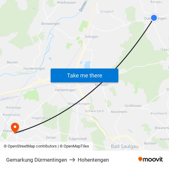 Gemarkung Dürmentingen to Hohentengen map