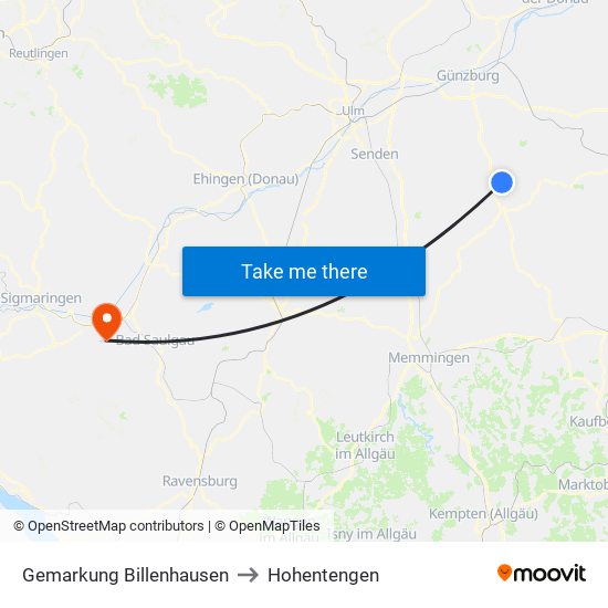 Gemarkung Billenhausen to Hohentengen map