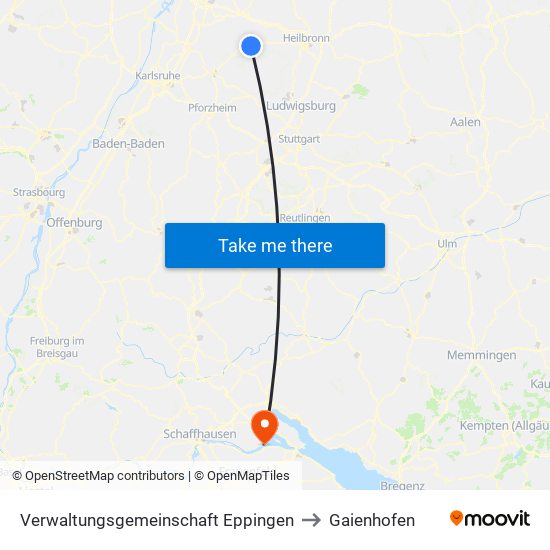 Verwaltungsgemeinschaft Eppingen to Gaienhofen map