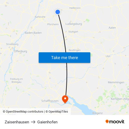 Zaisenhausen to Gaienhofen map