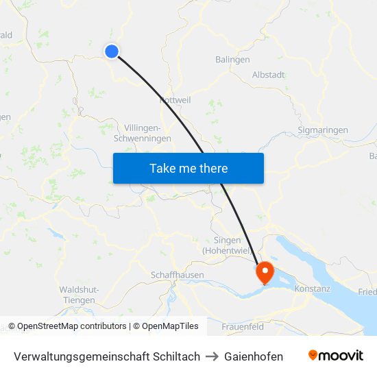 Verwaltungsgemeinschaft Schiltach to Gaienhofen map