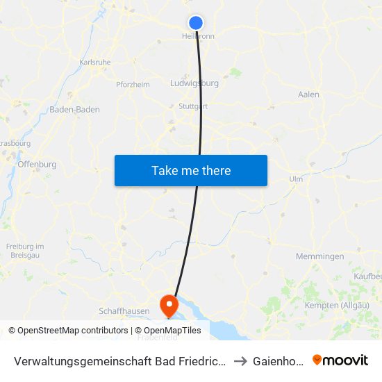 Verwaltungsgemeinschaft Bad Friedrichshall to Gaienhofen map