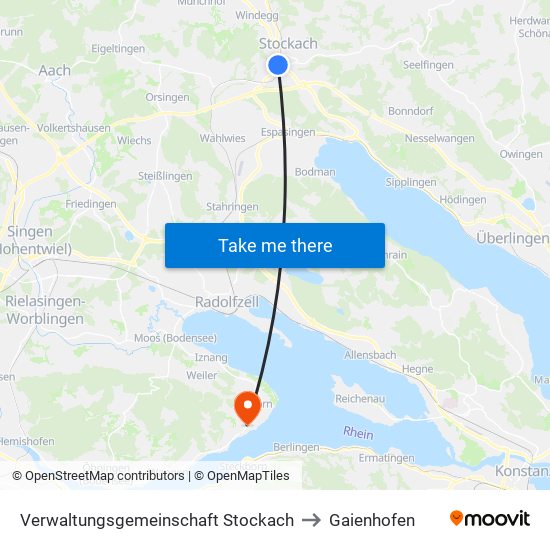 Verwaltungsgemeinschaft Stockach to Gaienhofen map