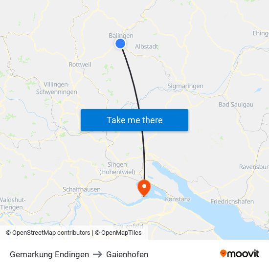 Gemarkung Endingen to Gaienhofen map