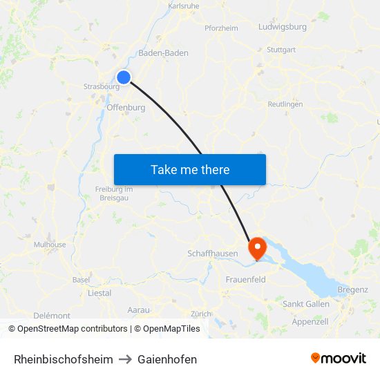 Rheinbischofsheim to Gaienhofen map