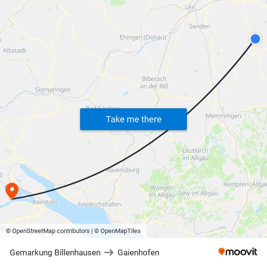 Gemarkung Billenhausen to Gaienhofen map