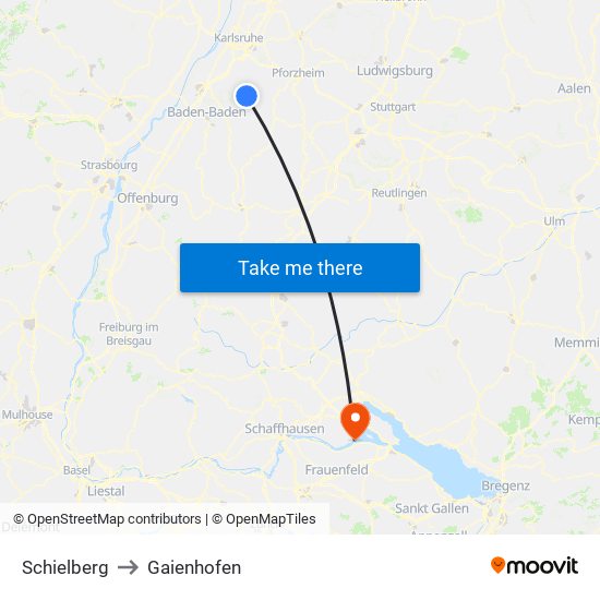 Schielberg to Gaienhofen map