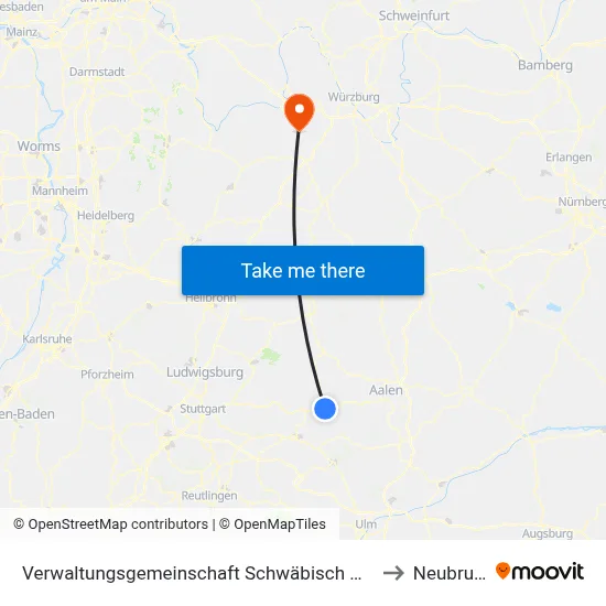Verwaltungsgemeinschaft Schwäbisch Gmünd to Neubrunn map