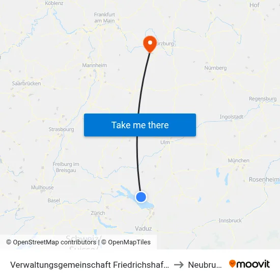 Verwaltungsgemeinschaft Friedrichshafen to Neubrunn map