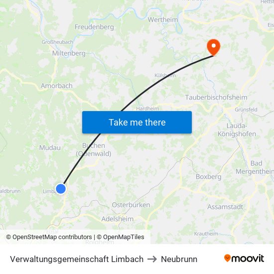 Verwaltungsgemeinschaft Limbach to Neubrunn map