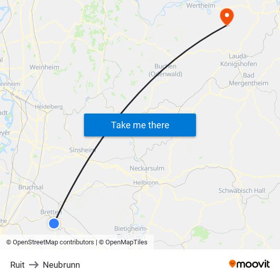 Ruit to Neubrunn map
