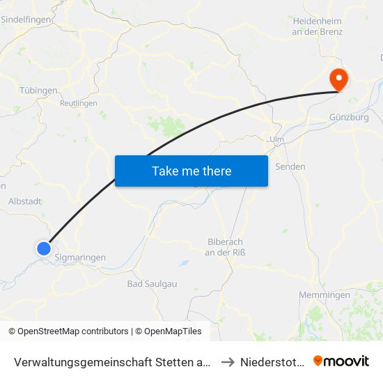 Verwaltungsgemeinschaft Stetten am Kalten Markt to Niederstotzingen map