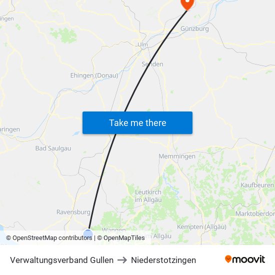 Verwaltungsverband Gullen to Niederstotzingen map